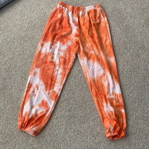 SHEIN tie dye orange sweatpants